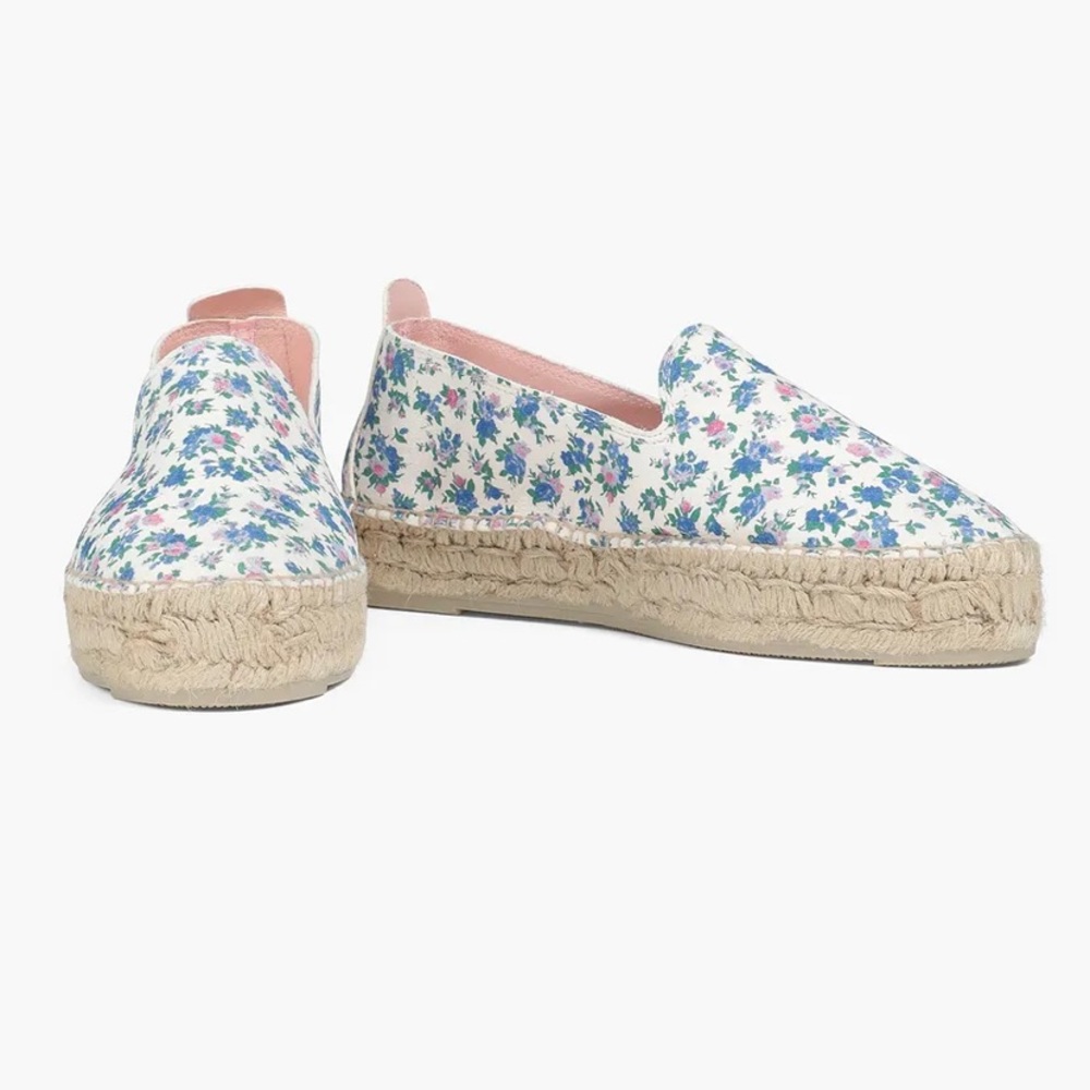 LoveShackFancy Floral Espadrilles in Blue and White - Picture 2 of 16